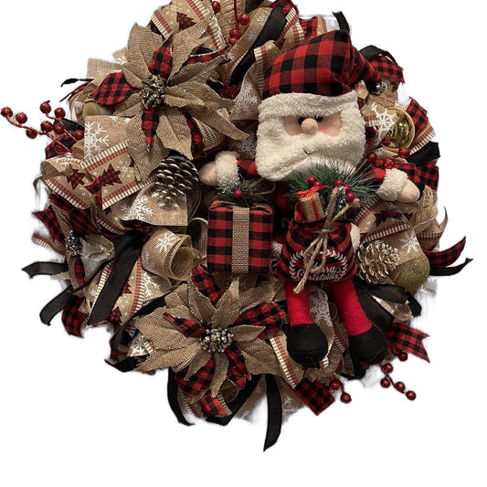 Traditional Christmas Santa Wreath