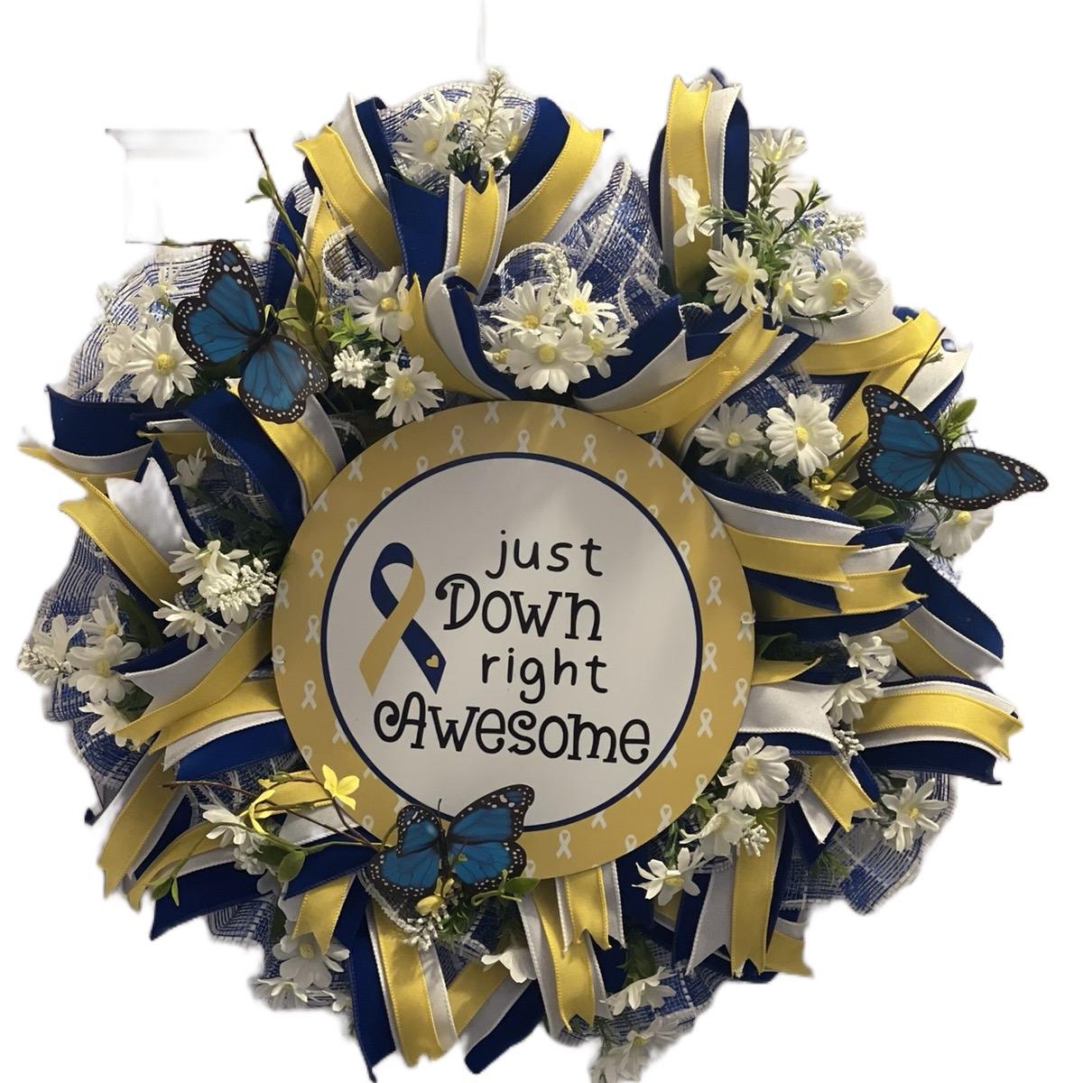 Down Syndrome Awareness Wreath for Door