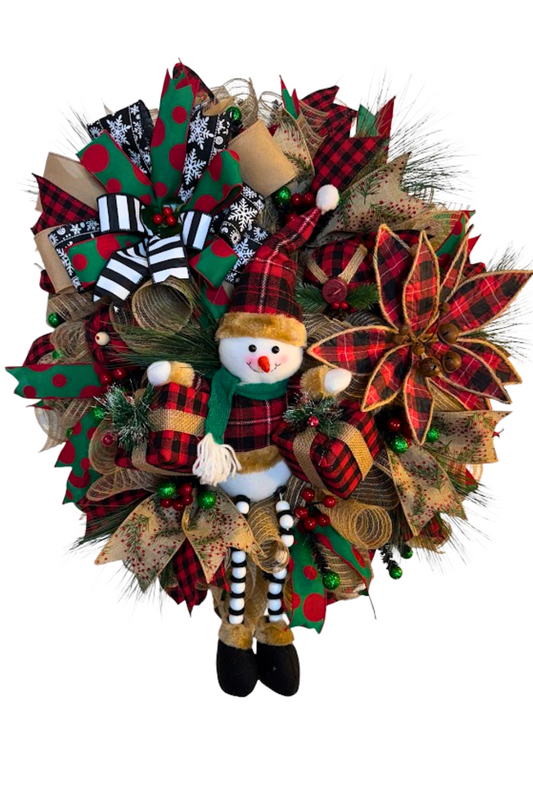 Gingerbread Frosty Candyland Wreath