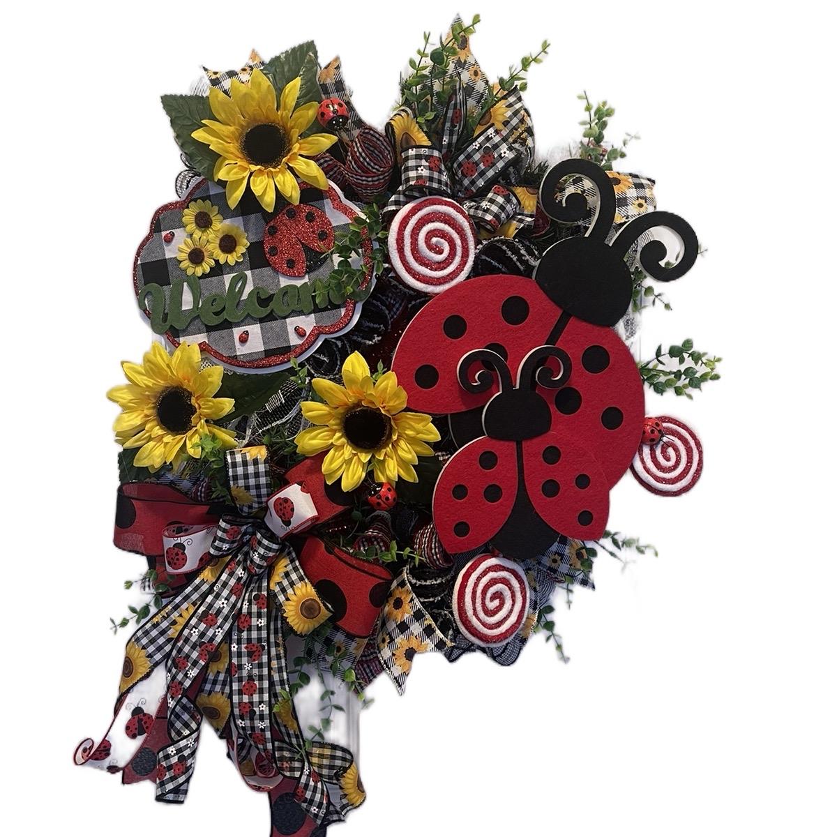 Lady Bug Wreath for front Door