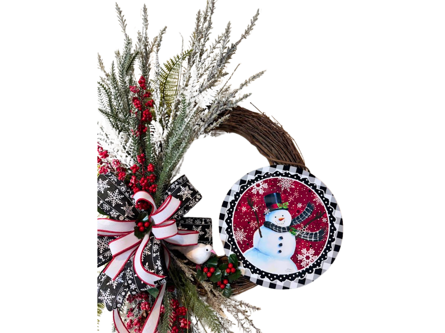 Snowman Winter Grapevine Wreath