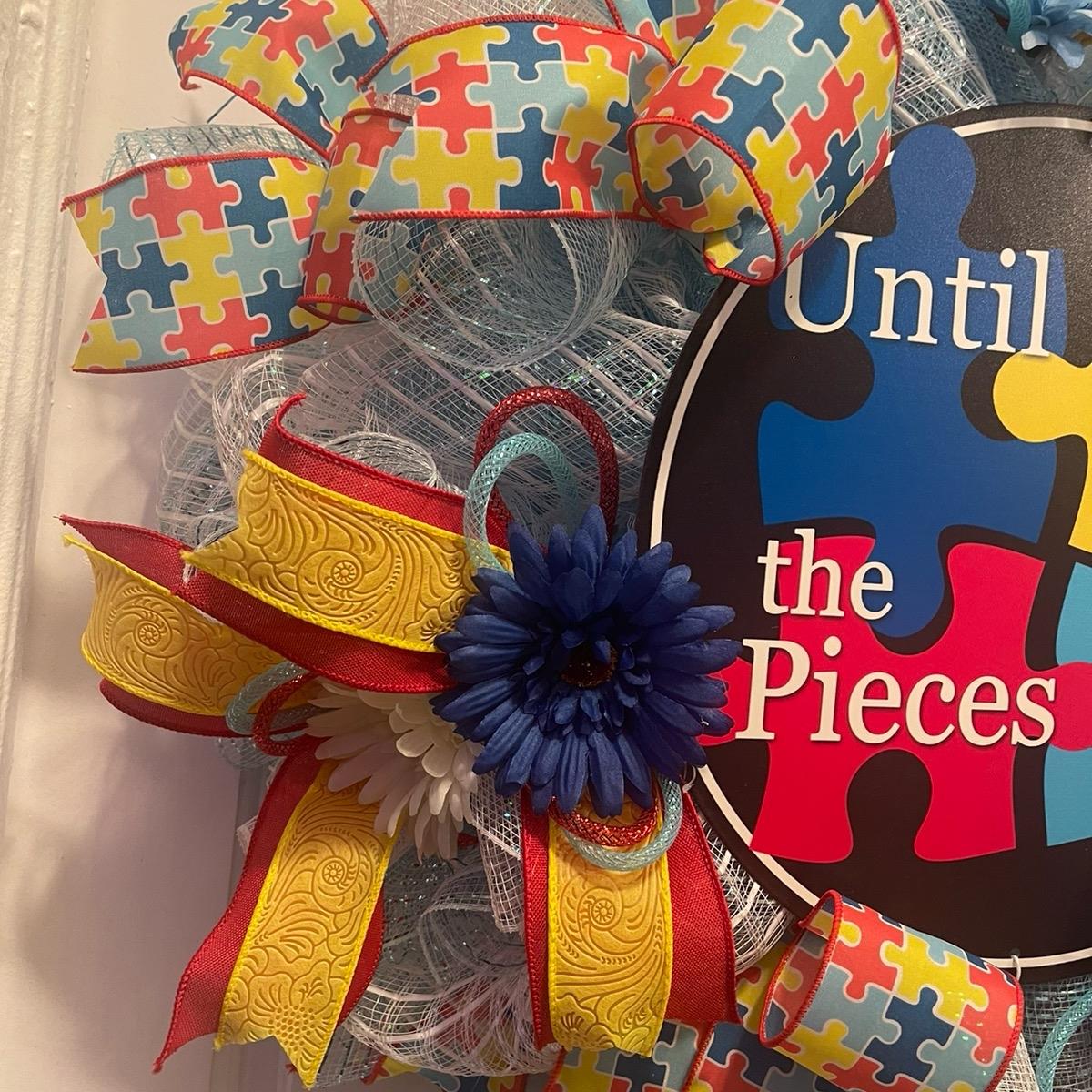 Autism Awareness Wreath, Door Decor, Wall Decor