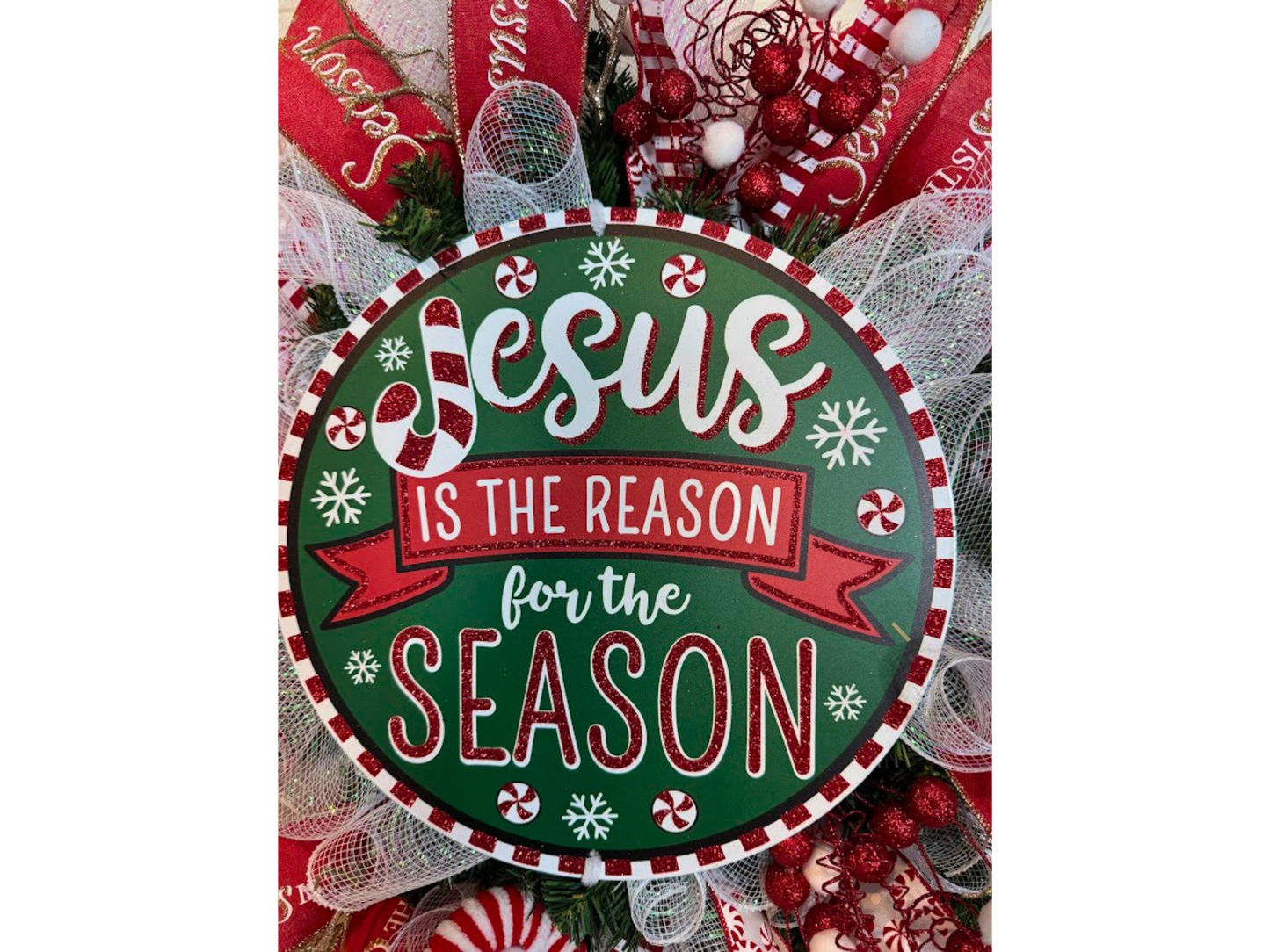 Jesus Is the Reason Wreath Christmas Door Wreath Decor