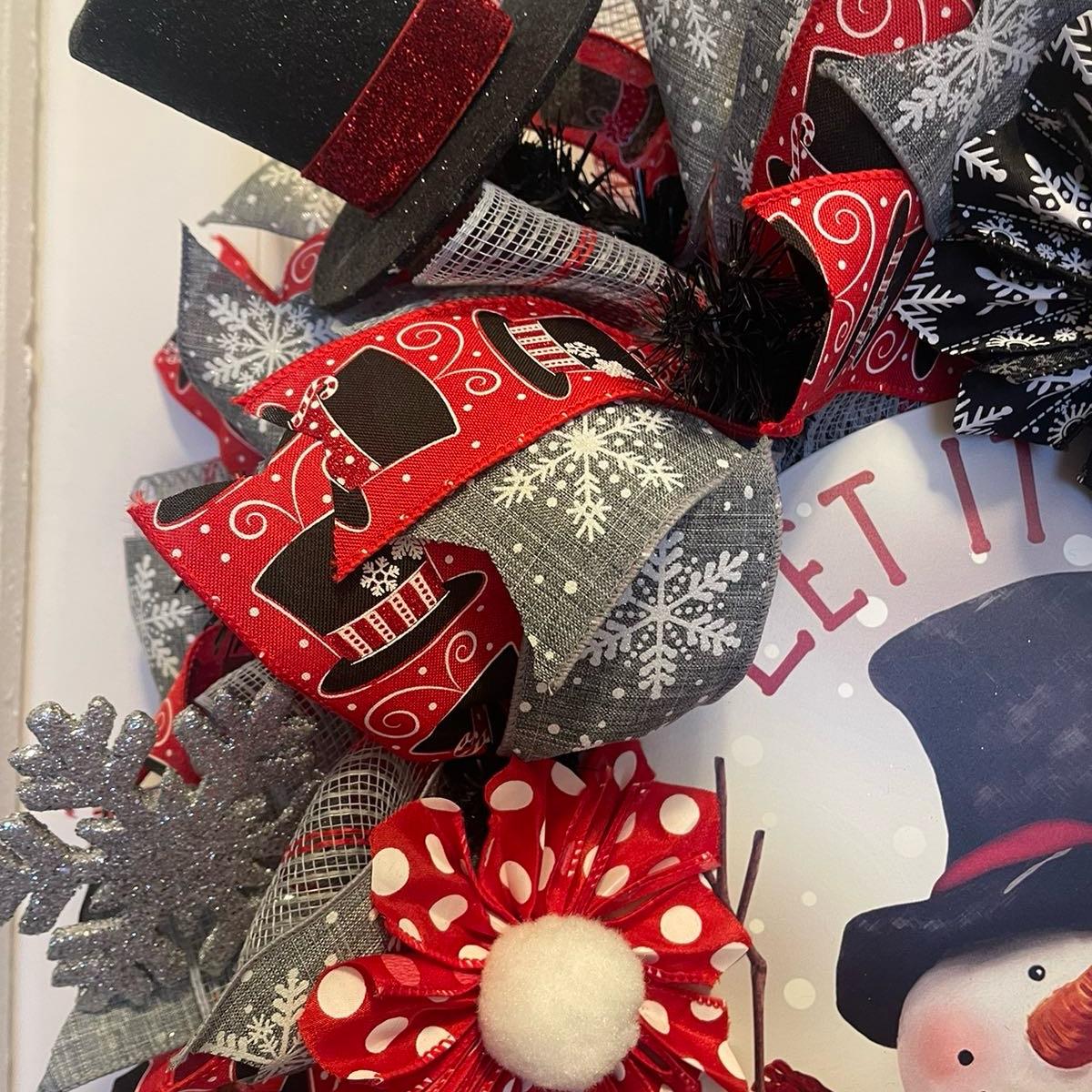 Let it Snow Snowman Winter Wreath