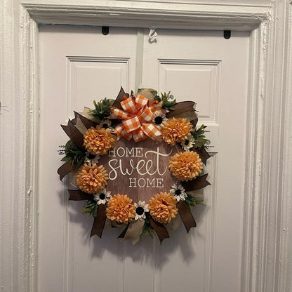 Home Sweet Home Coral Wreath for front Door