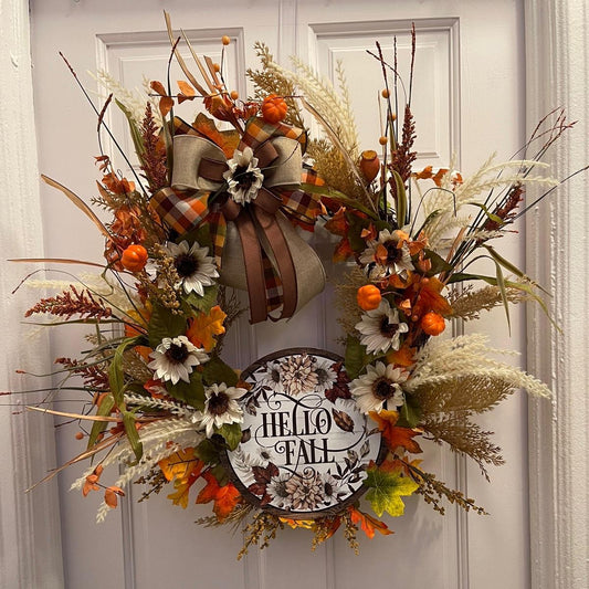 Hello Fall Grapevine Wreath