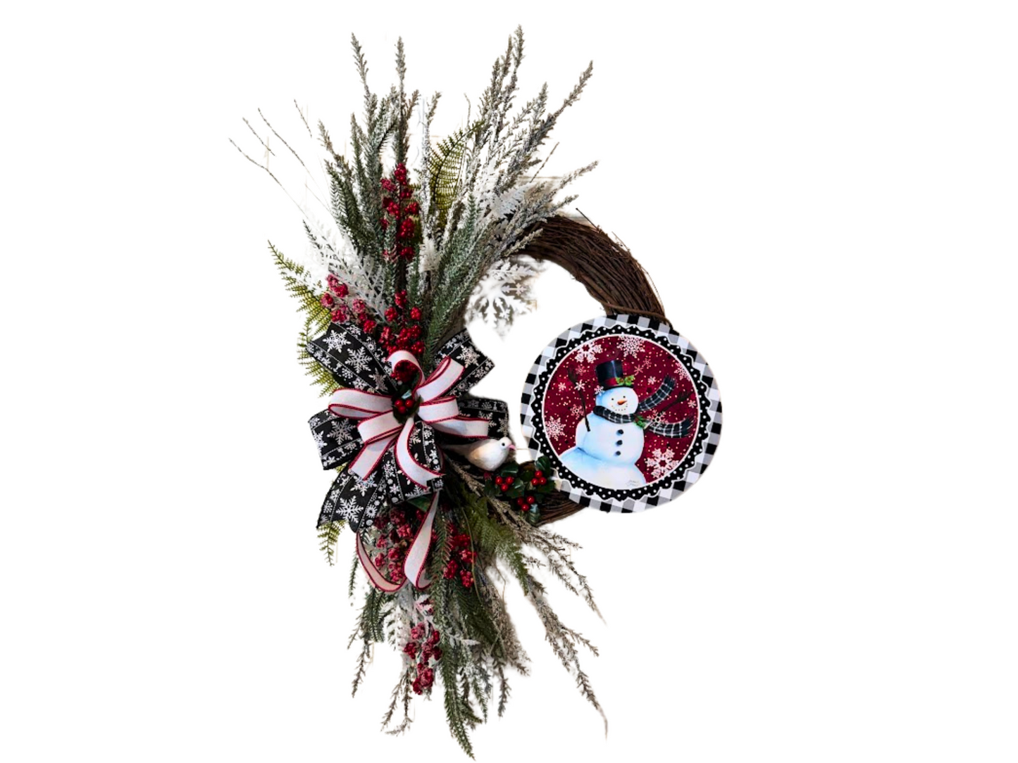 Snowman Winter Grapevine Wreath