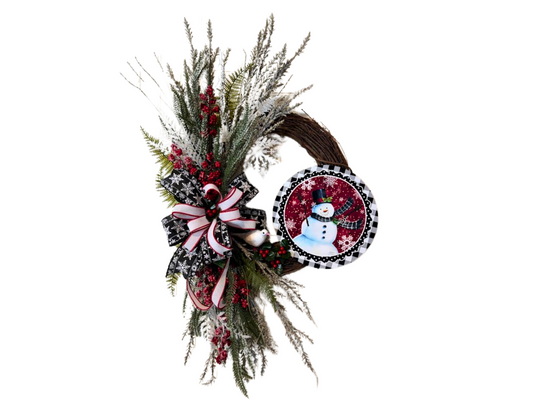 Snowman Winter Grapevine Wreath