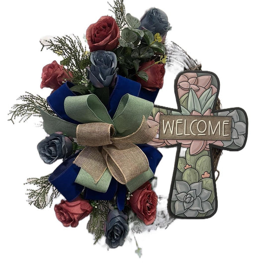Welcome Cross Wreath
