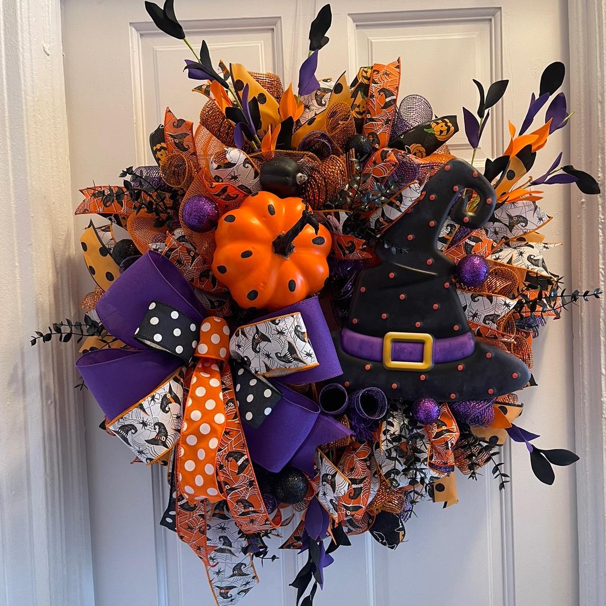Witch Hat Halloween Wreath