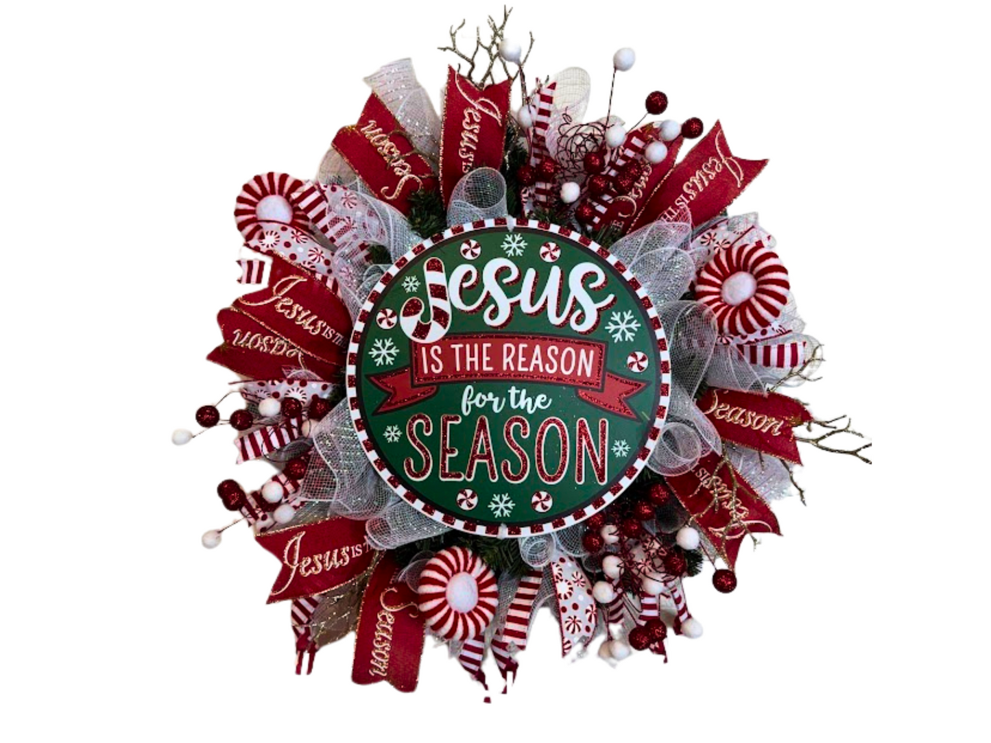 Jesus Is the Reason Wreath Christmas Door Wreath Decor