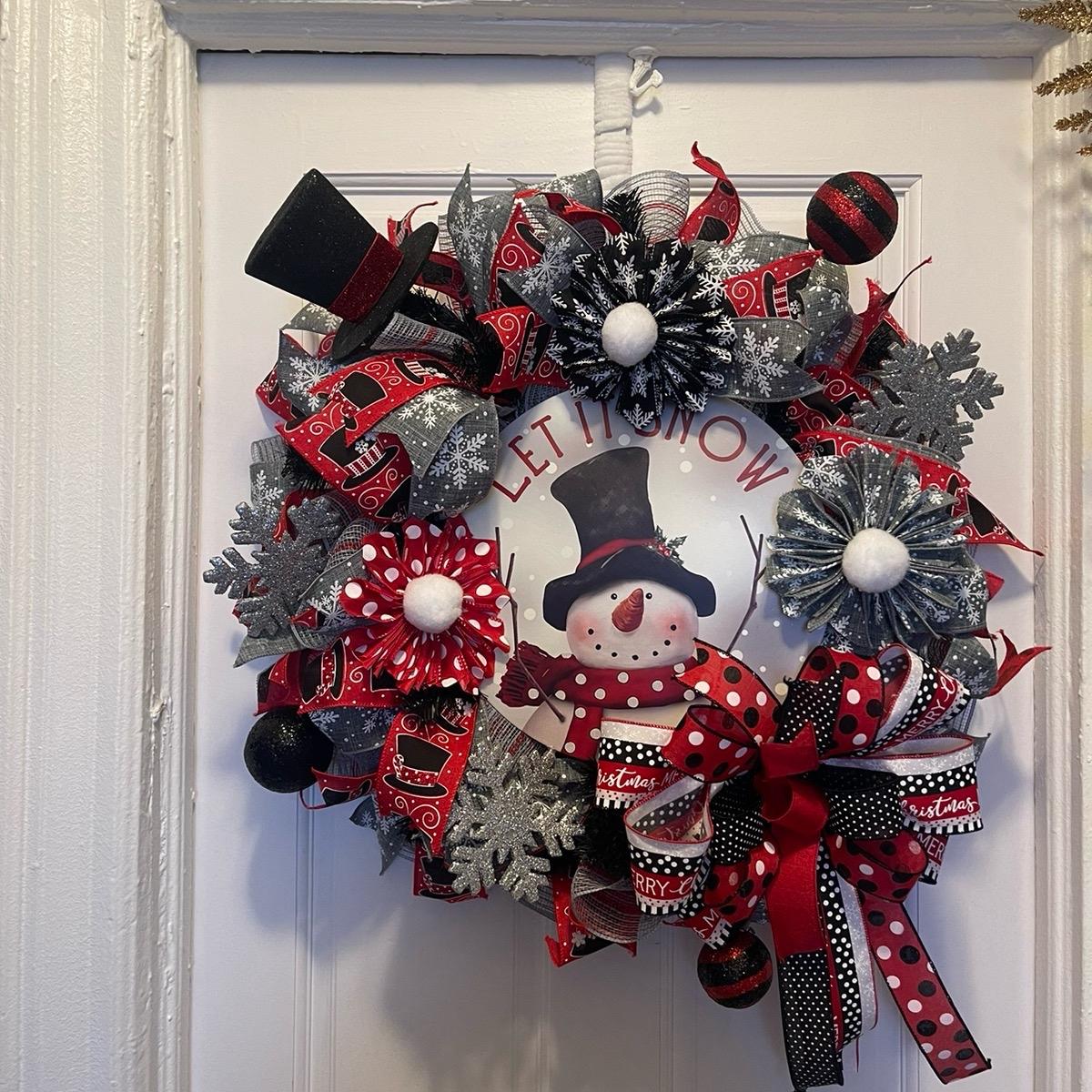 Let it Snow Snowman Winter Wreath