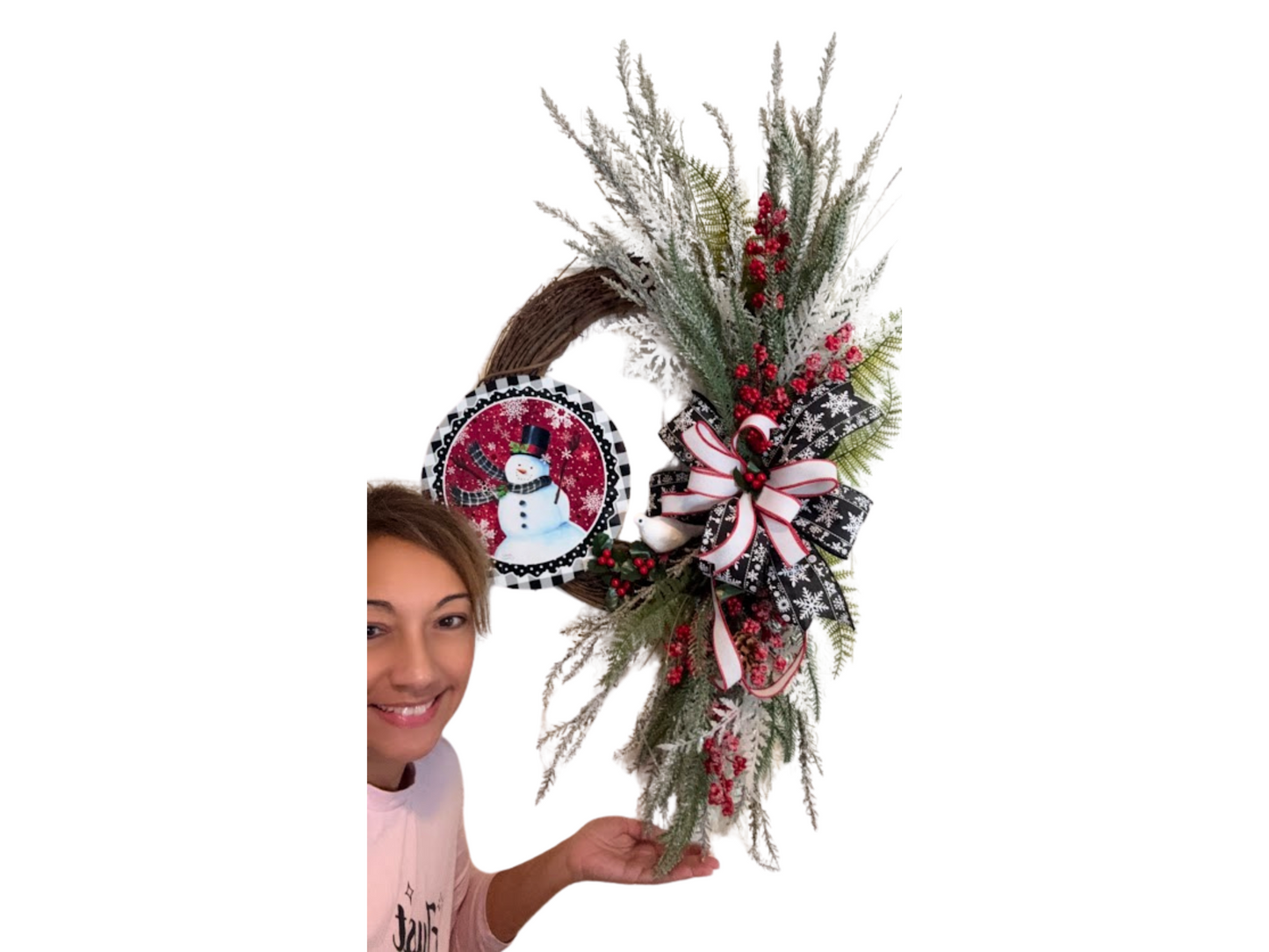 Snowman Winter Grapevine Wreath