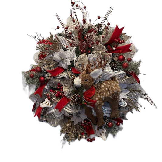 Reindeer Winter Christmas Wreath