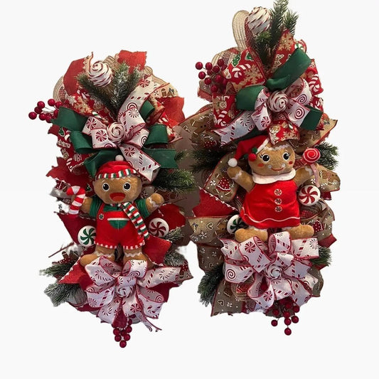 Boy and Girl Gingerbread Swag Wreaths