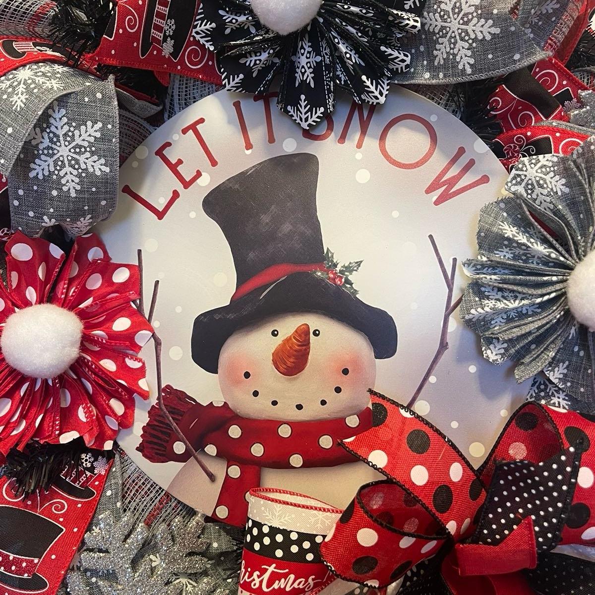 Let it Snow Snowman Winter Wreath