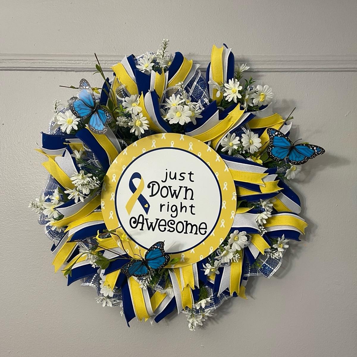 Down Syndrome Awareness Wreath for Door