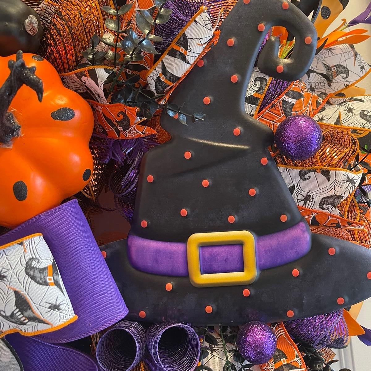 Witch Hat Halloween Wreath