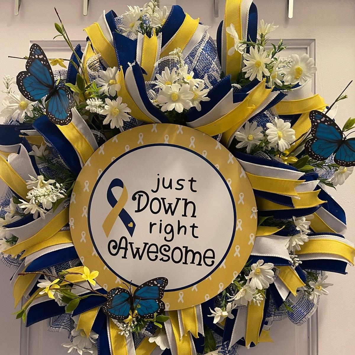 Down Syndrome Awareness Wreath for Door