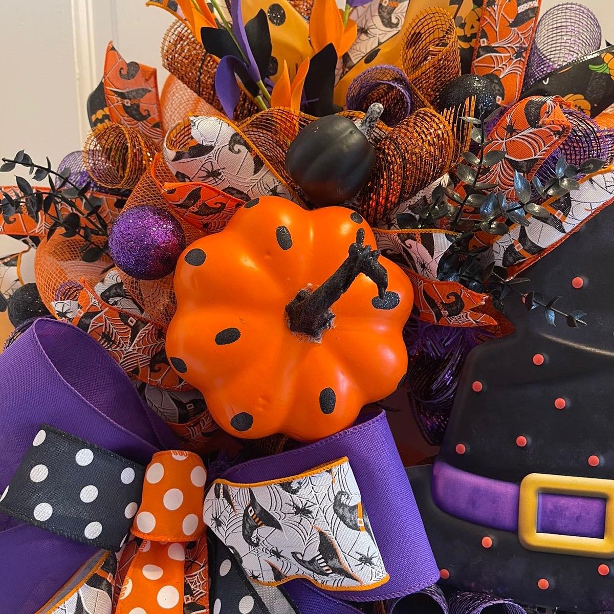 Witch Hat Halloween Wreath