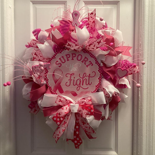 Breast Cancer Awareness Wreath