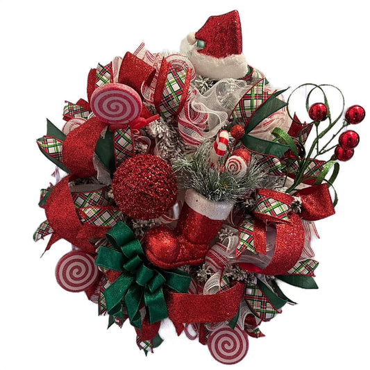 Santa Boot Christmas Wreath