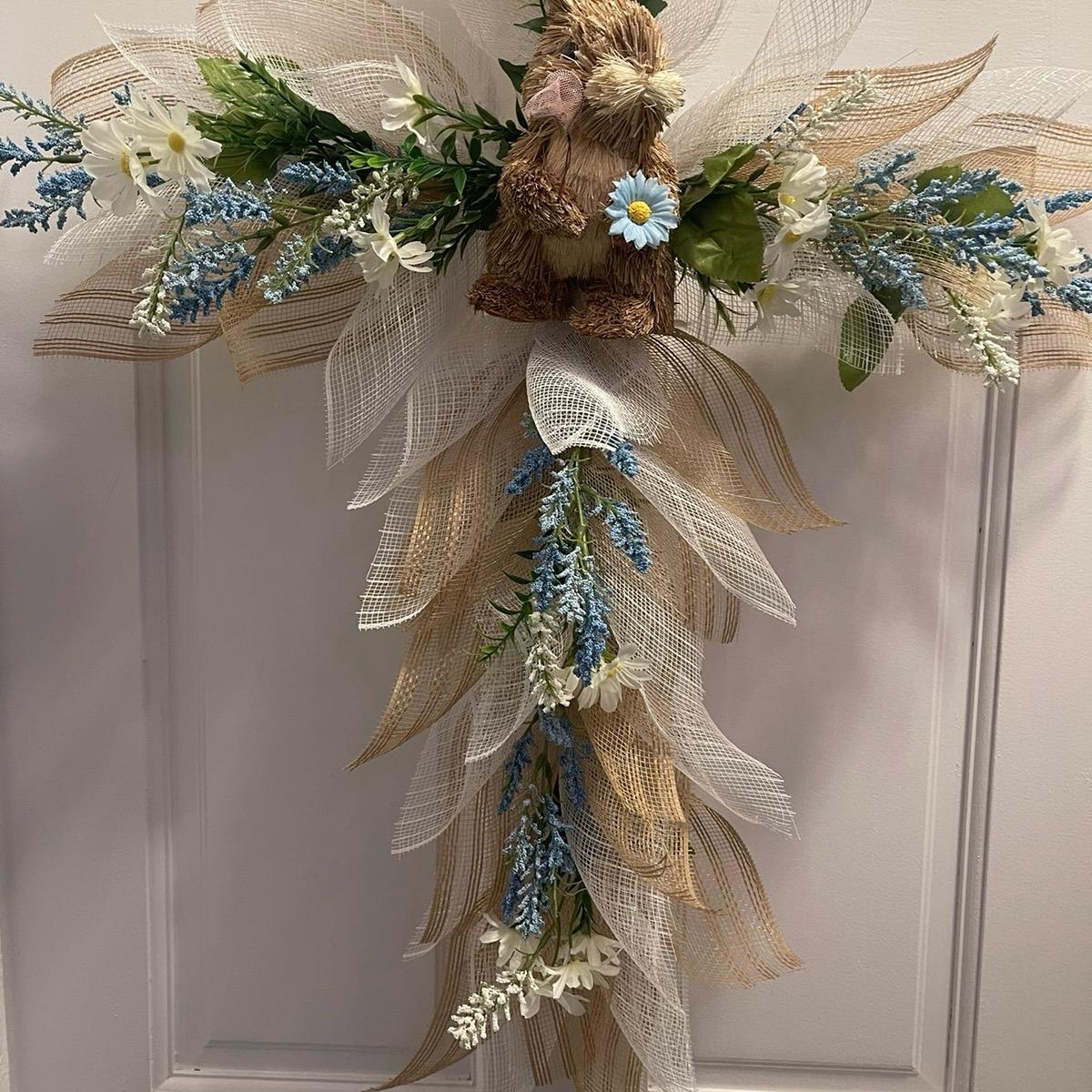 Spring/Summer Bunny Cross Wreath