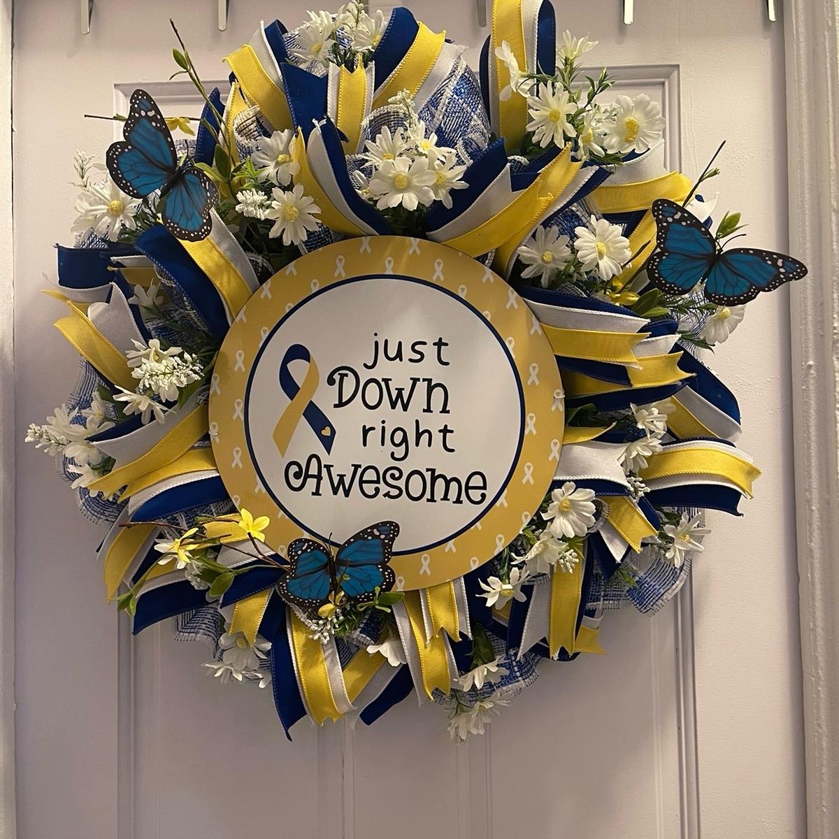 Down Syndrome Awareness Wreath for Door