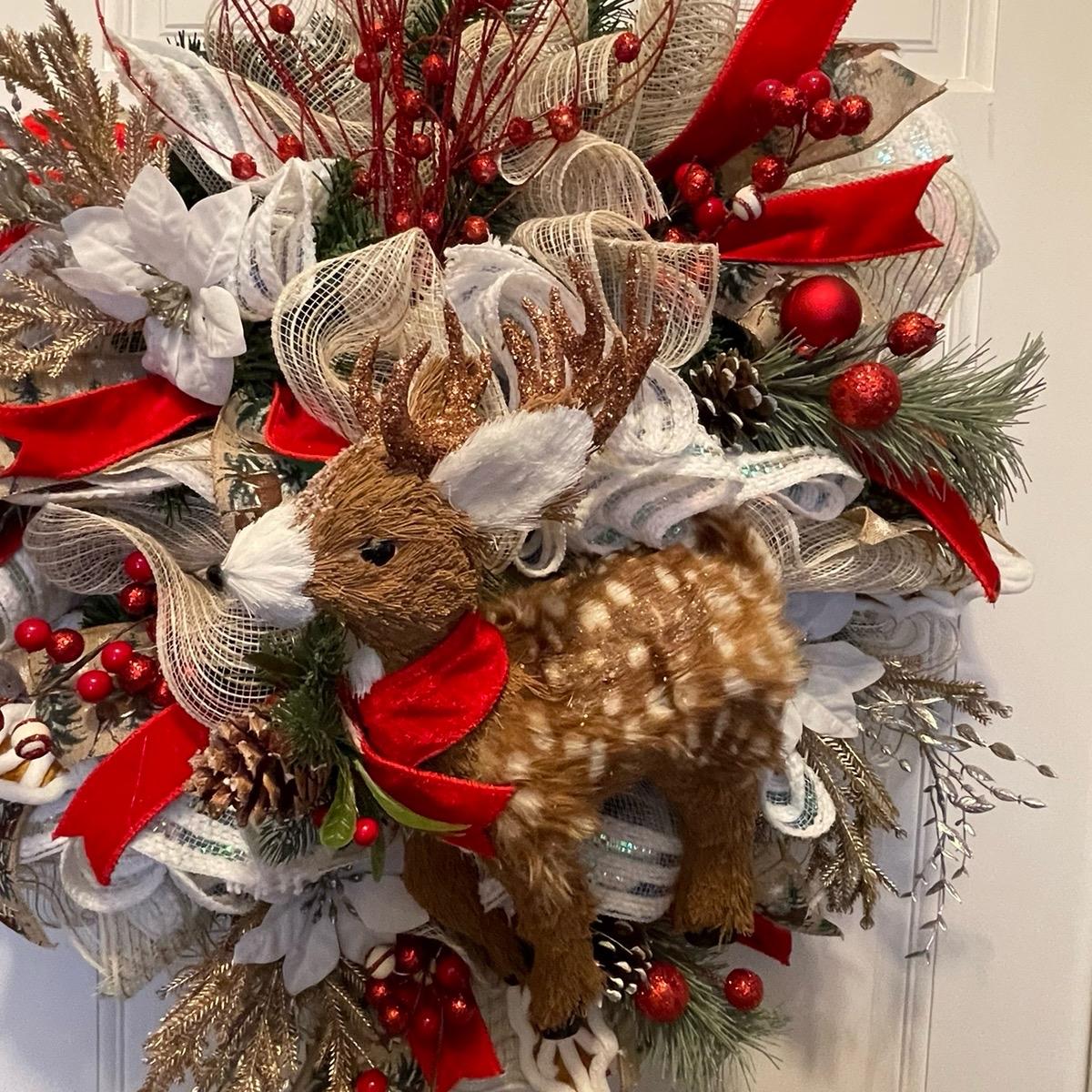 Reindeer Winter Christmas Wreath