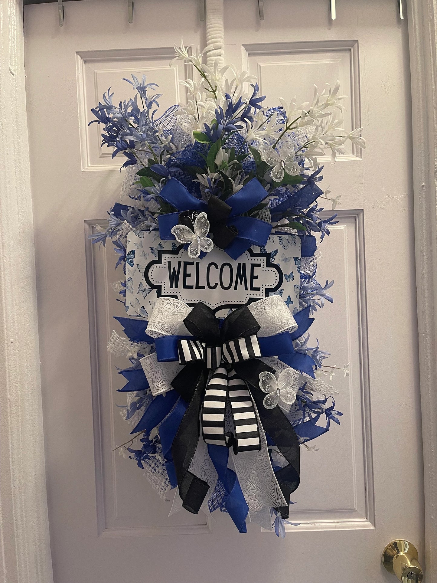 Blue and White Welcome Wreath