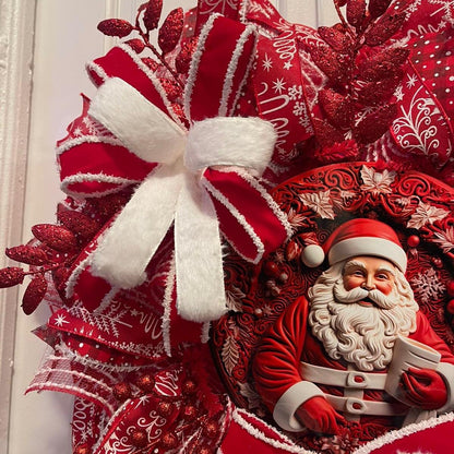 Red Santa Wreath