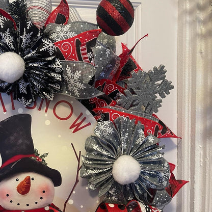 Let it Snow Snowman Winter Wreath