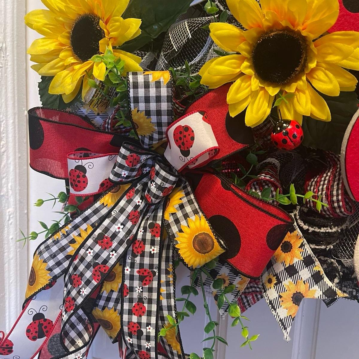 Lady Bug Wreath for front Door