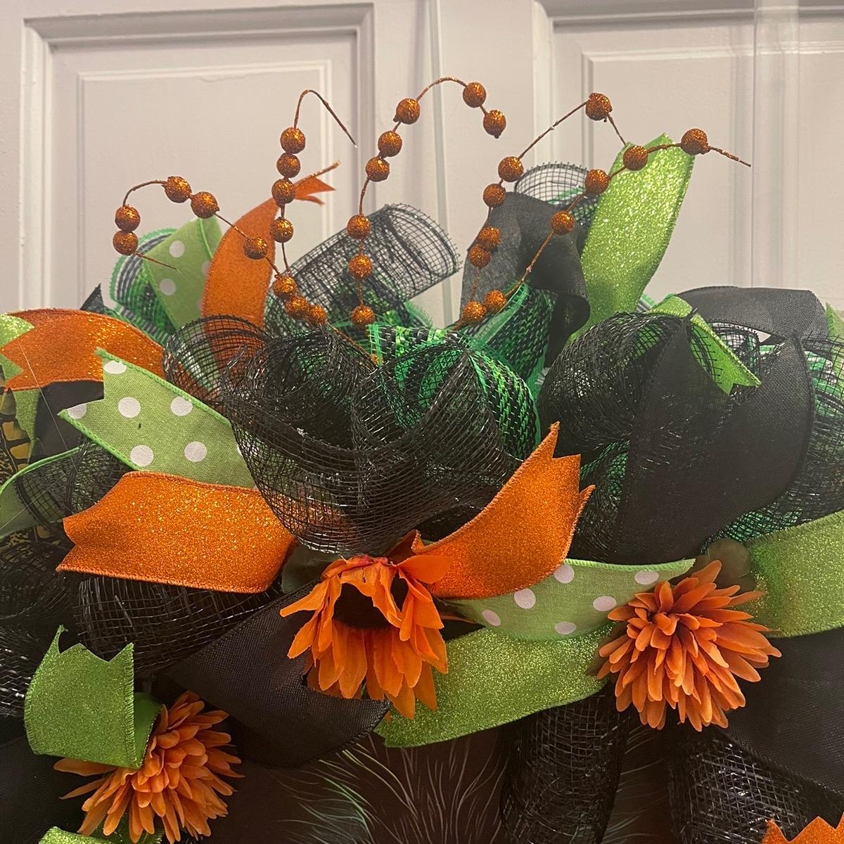 Halloween Black Cat Wreath