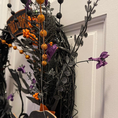 Halloween Witch Hat Grapevine Wreath