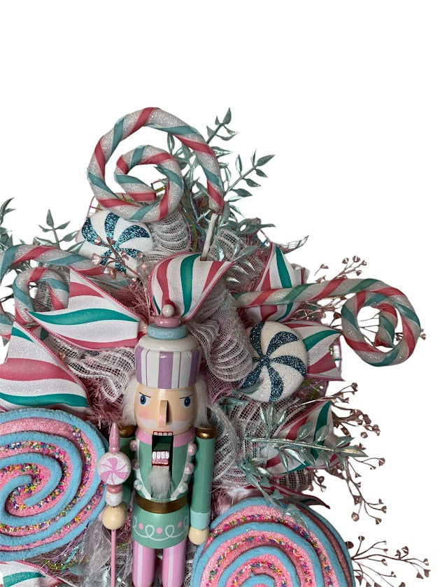 Pastel Christmas Nutcracker Wreath