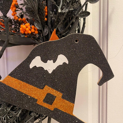 Halloween Witch Hat Grapevine Wreath