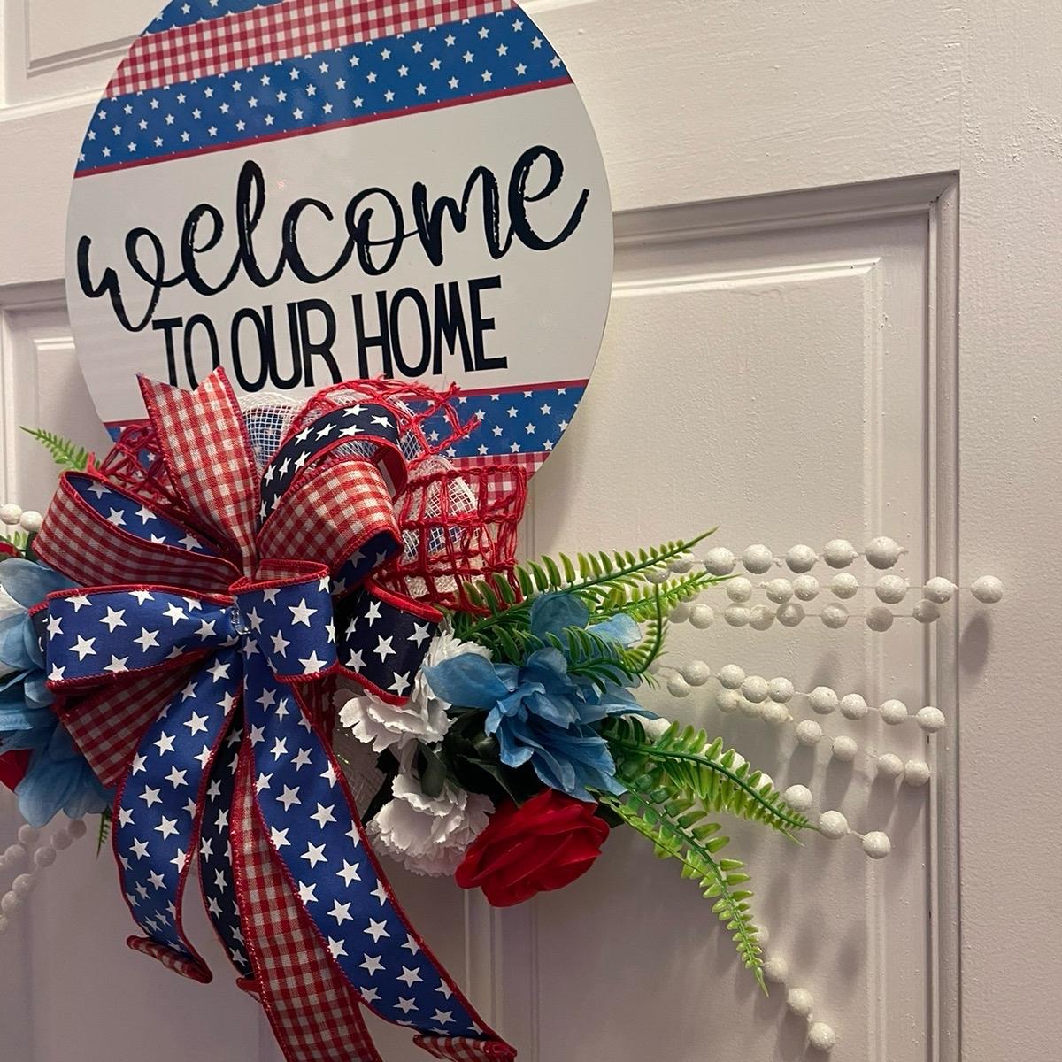 Patriotic Door Hanger, Fourth of July Door Hanger