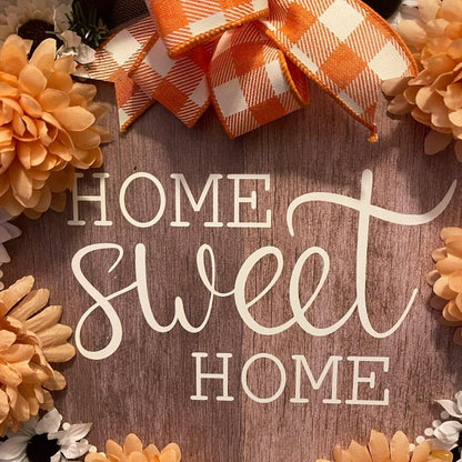 Home Sweet Home Coral Wreath for front Door