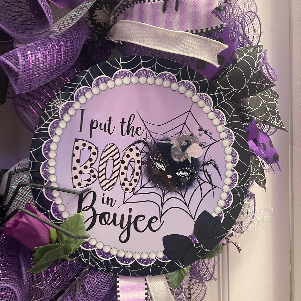 Purple Spider Halloween Wreath