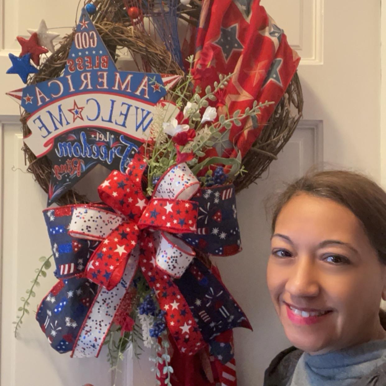 Memorial Day Wreath, Flag Patriotic Wreath, 4th of July Wreath, Welcome Patriotic Flag Wreath on a Grapevine