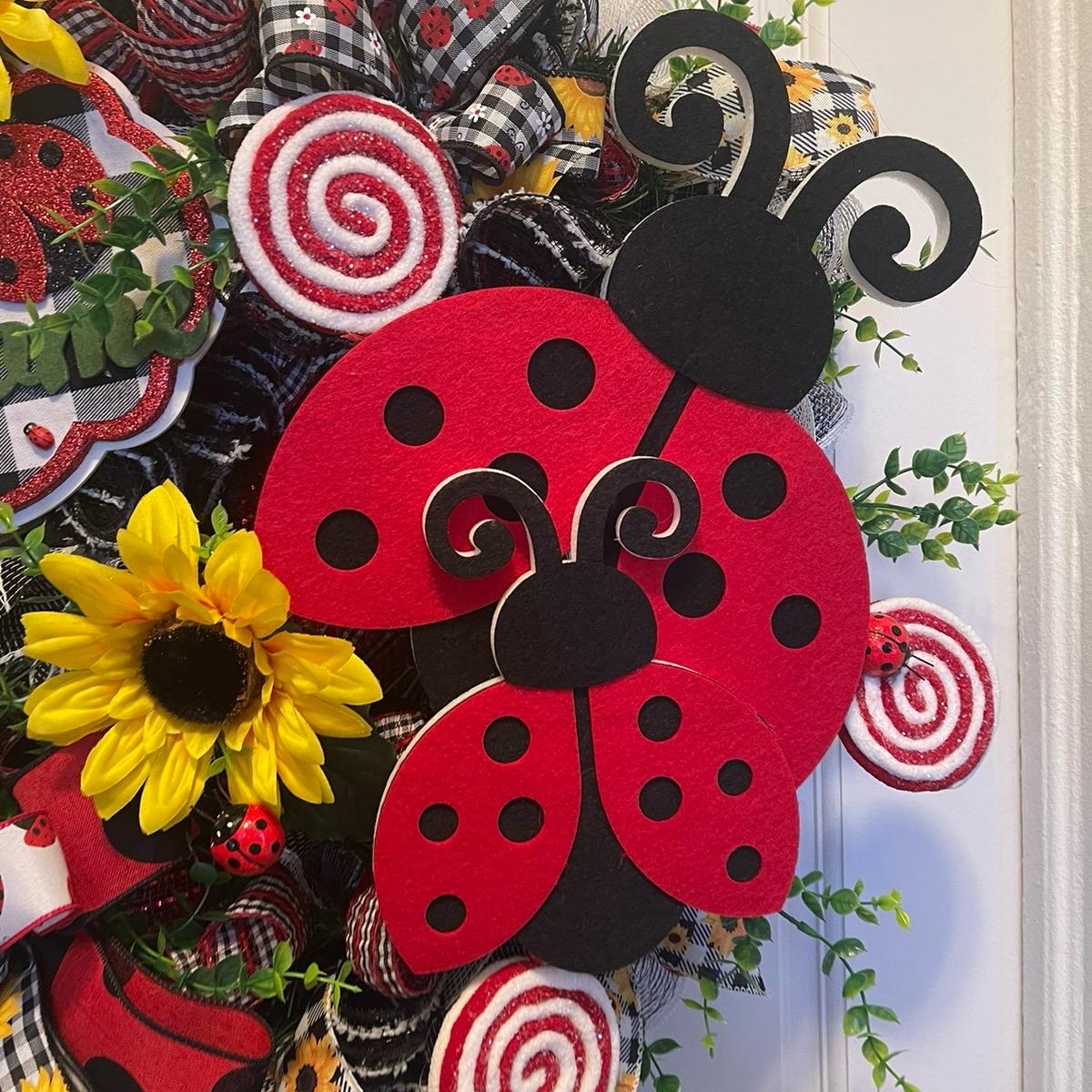 Lady Bug Wreath for front Door